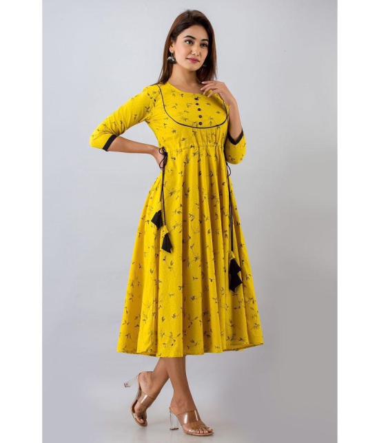 FabbibaPrints - Yellow Rayon Women's Anarkali Kurti ( Pack of 1 ) - None