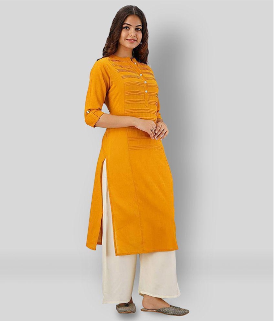 Lee Moda - Yellow Cotton Women's Straight Kurti - None