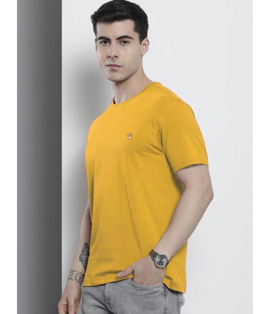 Lycos - Mustard Cotton Blend Regular Fit Men's T-Shirt ( Pack of 1 ) - None