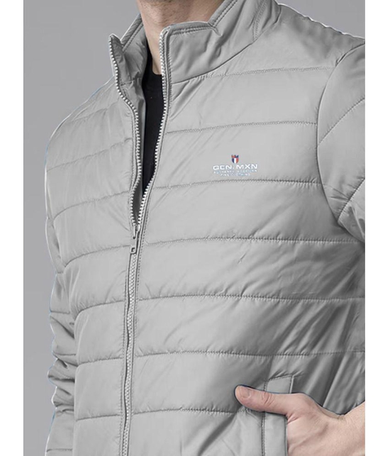 MXN Polyester Mens Puffer Jacket - Grey ( Pack of 1 ) - None