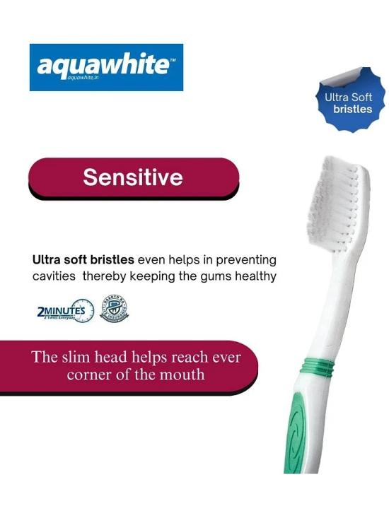 aquawhite sensitive,ultra soft brisles Toothbrush Pack of 12