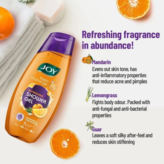 Joy Fresh Mornings Refreshing Shower Gel 250ml, (Pack of 1)