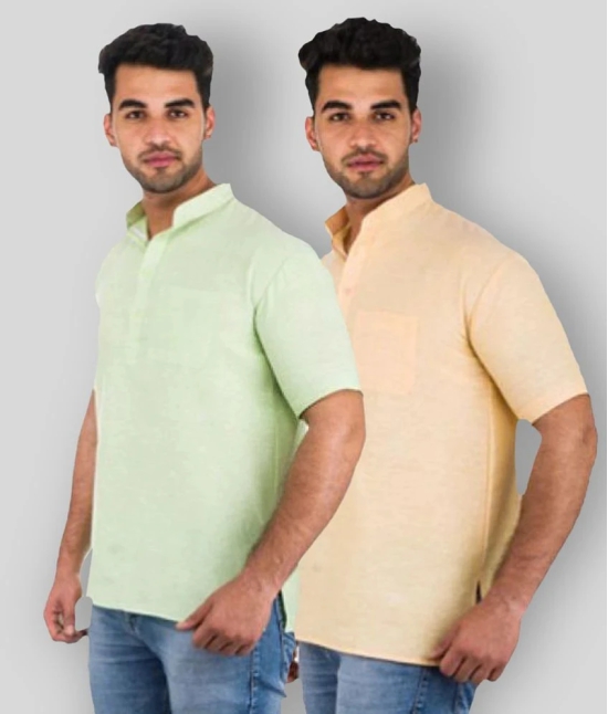 DESHBANDHU DBK - Multicolor Cotton Mens Regular Kurta ( Pack of 2 ) - None