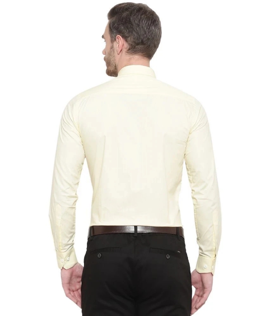 SREY - 100% Cotton Regular Fit Yellow Mens Formal Shirt ( Pack of 1 ) - None