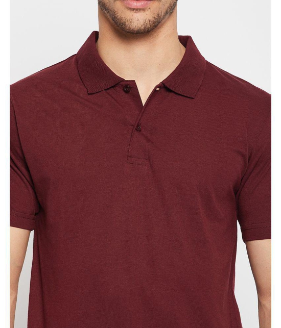 UNIBERRY Cotton Regular Fit Solid Half Sleeves Mens Polo T Shirt - Maroon ( Pack of 1 ) - None