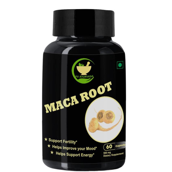 FIJ AYURVEDA Maca Root Extract Capsule for Libido Men & Women, 60 Capsules