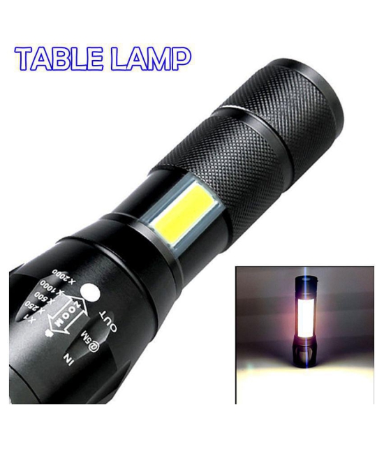 DGM 2in1 Waterproof Rechargeable Zoomable LED 3 Mode COB Table Lamp Metal 9W Flashlight Torch Home / Outdoor Lamp - Pack of 1