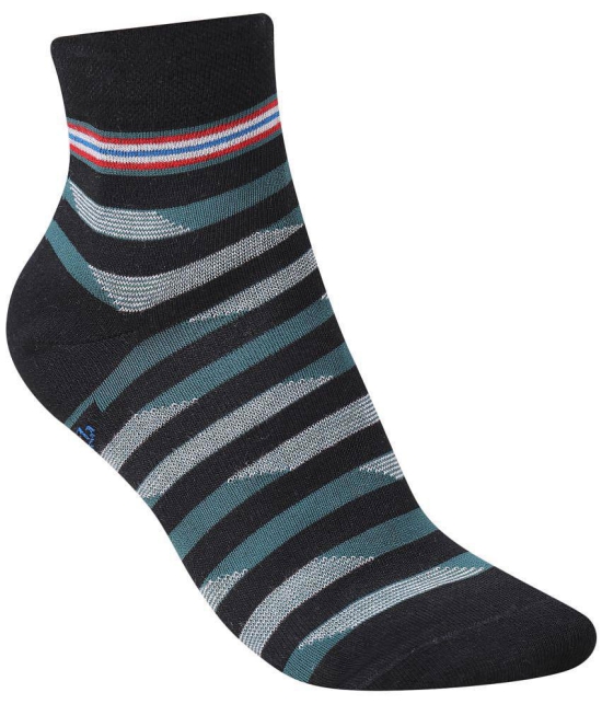 Dollar - Cotton Men's Striped Green Ankle Length Socks ( Pack of 3 ) - Green