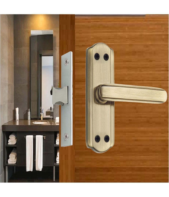 Onmax Iron Baby Latch Keyless Lock Complete Set with Antique Brass Finish (ZL+S701BAB) (Bathroom & Bedroom Latch)