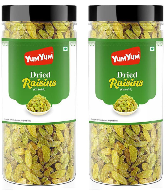 YUM YUM Premium Dried Raisins Kishmish 500g (Pack of 2 -250g Jar Each)