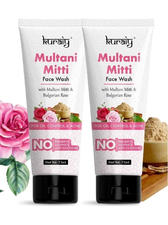 KURAIY Multani Mitti Enriched With Turmeric & Saffron, For Pimple Control Face Wash (75 ml)