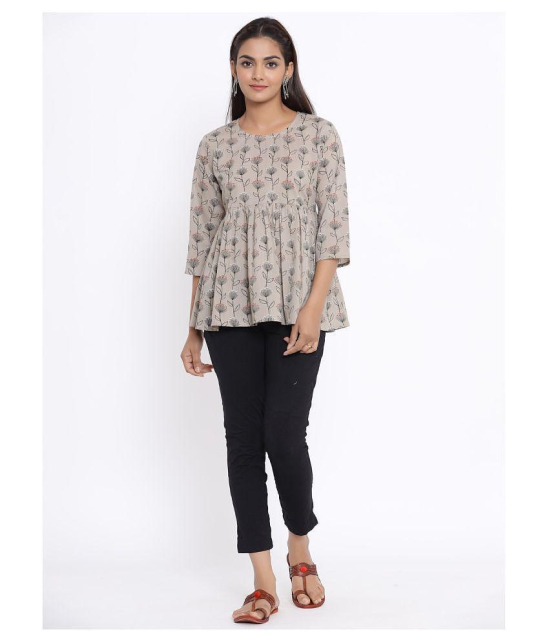 miravan Cotton Regular Tops - Beige - M