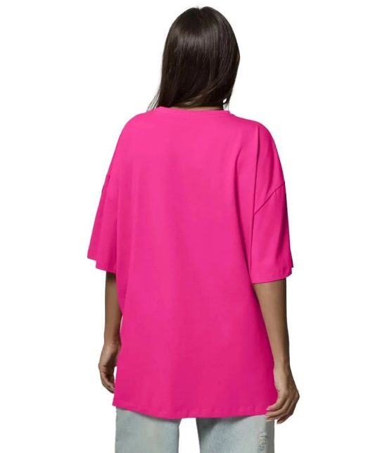 Leotude Pink Cotton Blend Womens T-Shirt ( Pack of 1 ) - None