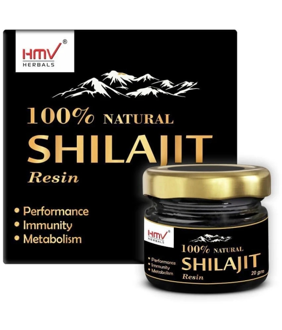 HMV Herbals Ayurveda Natural Shilajit / Shilajeet Resin (Pack of 20gm X 2) for Men & Women | Authentic & Pure Natural for Increased Strength & Stamina, Better Nutrient Absorption, Immunity B