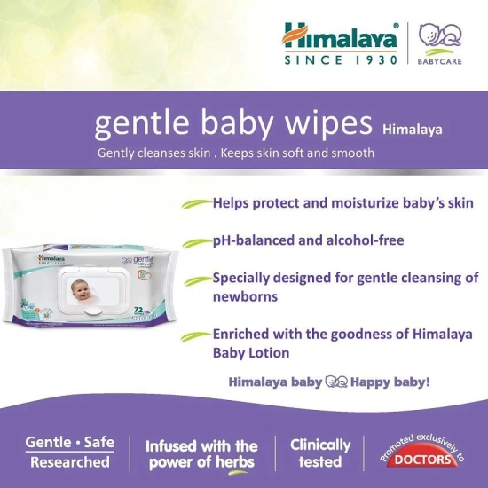 Himalaya Gentle Baby Wipes 72 (Pack of 10)