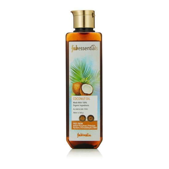 Fabessentials Coconut Oil | made with 100% Organic Ingredients |can be used as a Body Moisturiser, Hair Mask, Lip Oil, Makeup Remover, Dry Shave Oil, Baby Oil, Massage Oil and more - 100 ml