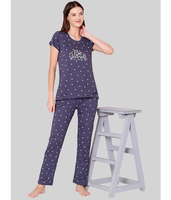 Bodycare - Purple Cotton Womens Nightwear Nightsuit Sets ( Pack of 1 ) - None