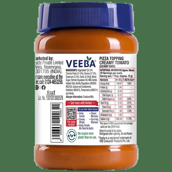 Veeba Pizza Topping Sauce, 280 G