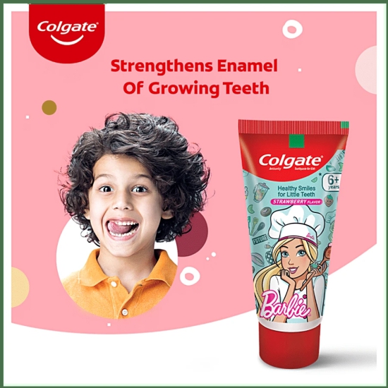 Colgate Kids Toothpaste 6+ Years-Barbie-Strawberry, 80 gm