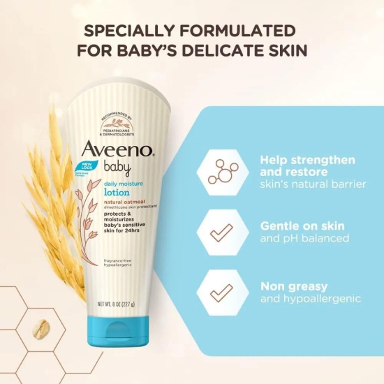 Aveeno Baby Daily Moisturising Lotion for Organic & Natural Skin 227 g