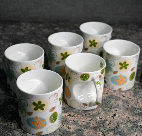 Oasis Flair Coffee and Tea Mug | 200 ML | Set of 6 Pcs