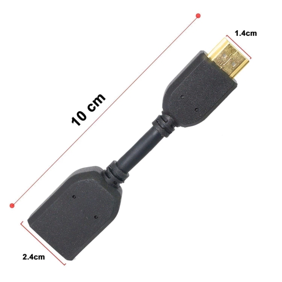 Lapster High Speed HDMI Extension Cable 10 cm for TV, Laptop (Black) - 1 Piece