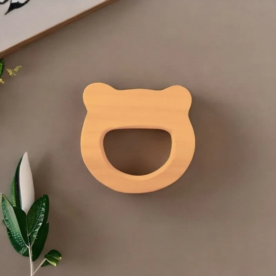 Eco-Friendly Neem Wood Bunny Head Teething Toy