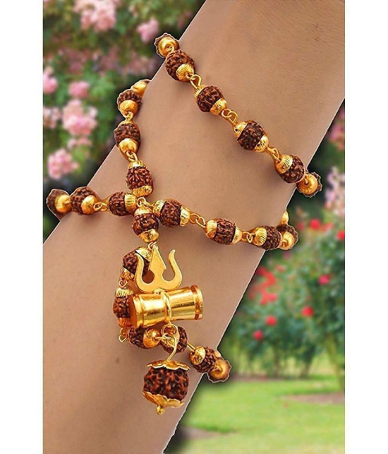 PAYSTORE Shiv Shakti Kavach 5 Mala With Shiv Trishul & Damru - None