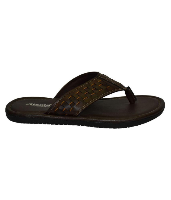 Ajanta Brown Flip Flops - None