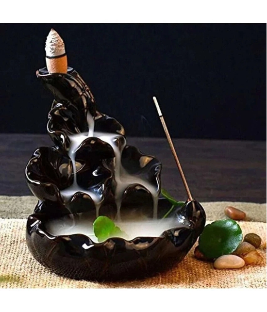 Craftam Polyresin Smoke Backflow Incense Cone Holder with 20 Scented Incenses