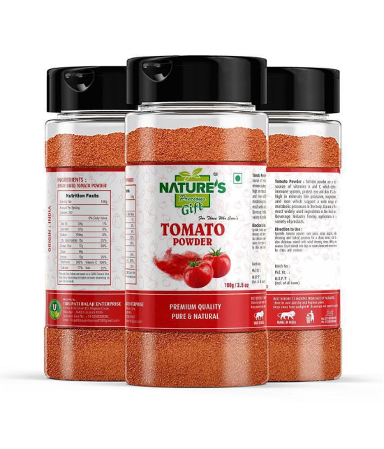 Natures Gift Tomato Powder & Lemon Powder - 100 gm Each / 3.5 Oz Spice Jar - Spray-Dried | Ready to Use Powder 200 gm Pack of 2