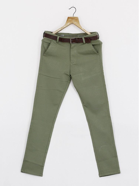 MENS ETHON CASUAL TROUSERS-30 / COTTON / MINT GREEN