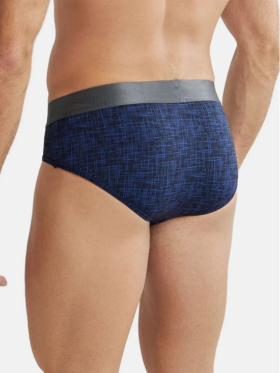 Jockey IC29 Men Tactel Microfiber Elastane Stretch Printed Brief - Rich Royal Blue - None