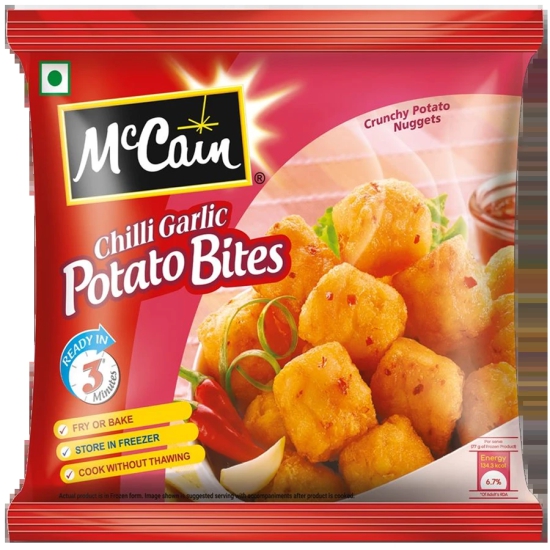 Mccain Potato Bites - Chilli Garlic, 420 G Pouch