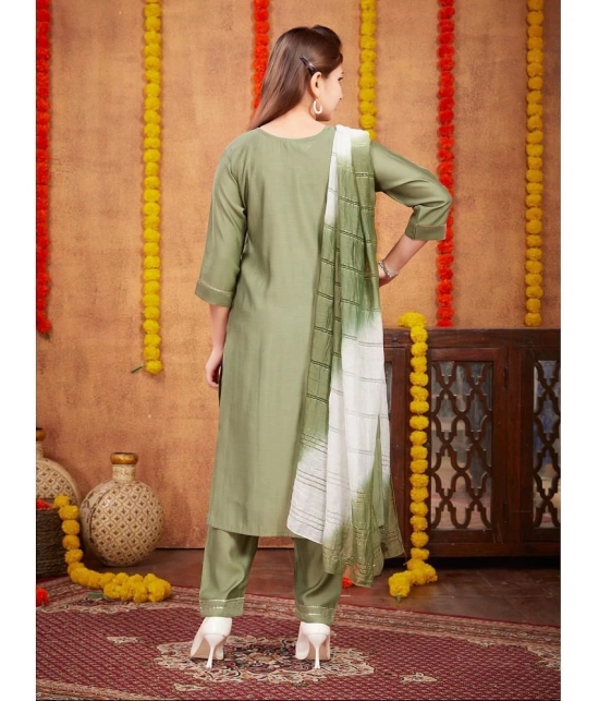 Aarika Green Silk Girls Kurta and Pant Set ( Pack of 1 ) - None