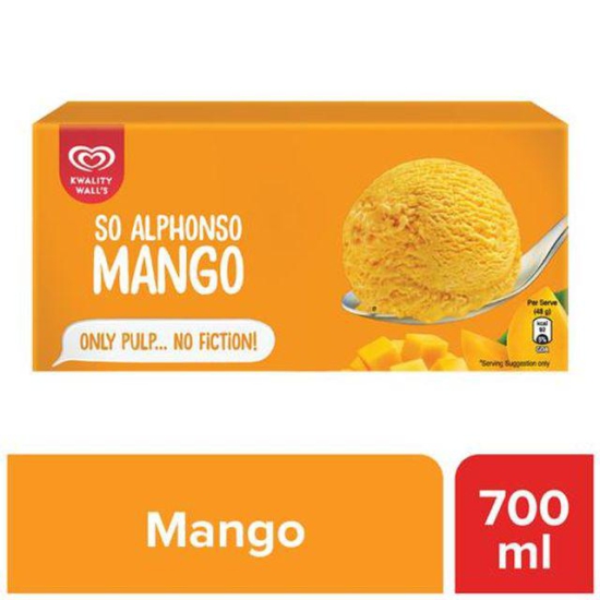 kwality walls Frozen Dessert - Alphonso Mango, 700 ml