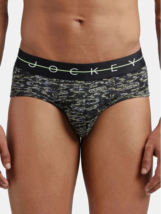 Jockey NY01 Men Super Combed Cotton Elastane Printed Brief - White - None