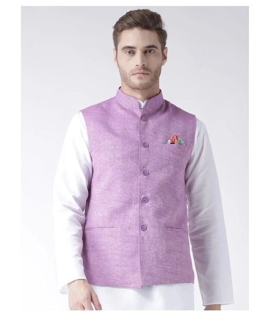 Hangup Purple Linen Nehru Jacket - None