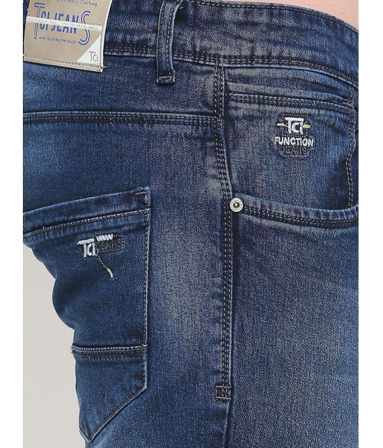 TCI True Colors Of India Slim Fit Cuffed Hem Mens Jeans - Mid Blue ( Pack of 1 ) - None