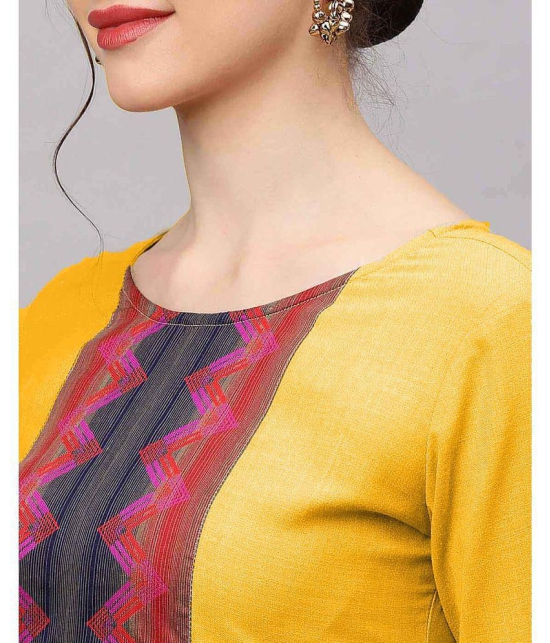 Estela - Yellow Straight Cotton Women's Stitched Salwar Suit ( Pack of 1 ) - None