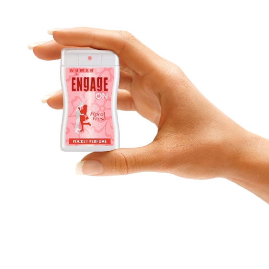 Engage On Floral Fresh Perfume For Women, Fruity & Floral, Skin Friendly, 18Ml