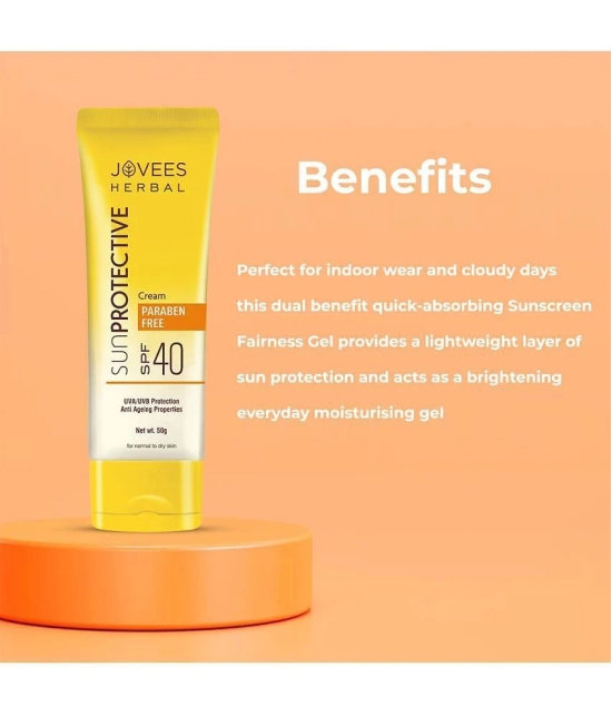 Jovees Herbal Sun Protective SPF 40 Sunscreen Cream |For Normal to Dry Skin 50g (Pack of 2)