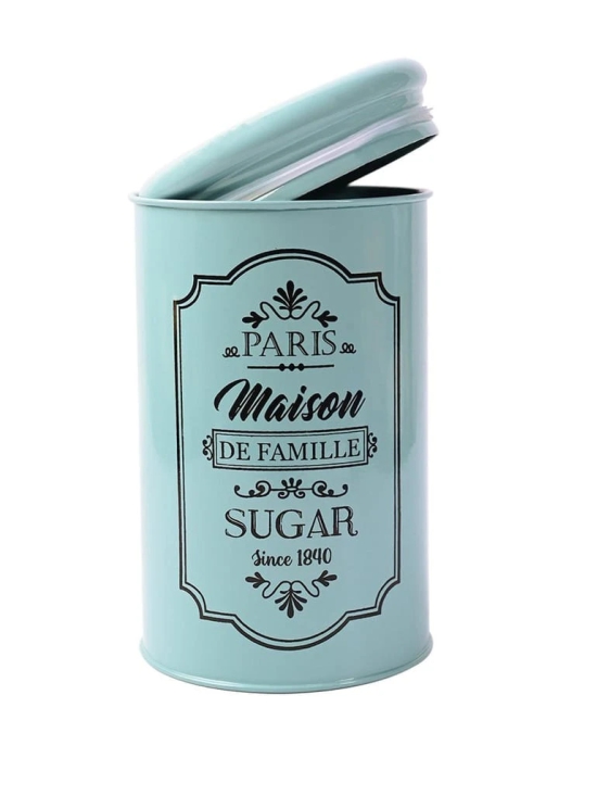 Metal Sugar Jar - Green, 900 Ml