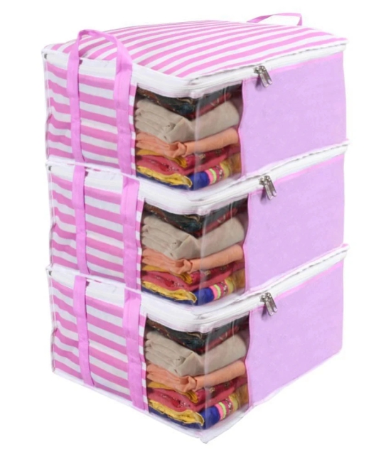 PrettyKrafts™ Presents Non Woven Saree Cover Storage Bags for Clothes with primum Quality Combo Offer Saree Organizer for Wardrobe/Organizers for Clothes/Organizers for Wardrobe Pack of 3 - 