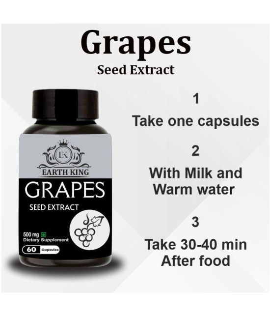 EARTH KING Grapes Seed Capsule, Antioxidant Supplement for Men & Women (pack of 2)