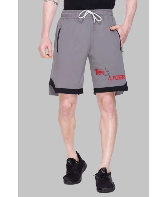 LEEBONEE Light Grey Polyester Blend Mens Shorts ( Pack of 1 ) - None