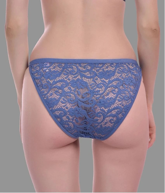 Madam - Blue Lace Self Design Womens Crotchless ( Pack of 1 ) - None