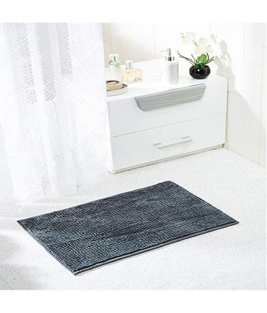 Abhikram Gray Single Anti-skid Door Mat - ( 60 X 40 cm ) - Gray