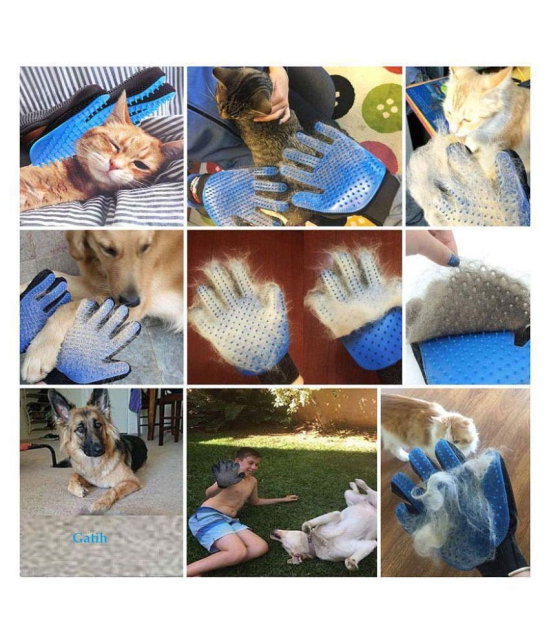 Gatih Pet Grooming Glove - Gentle Deshedding Brush Glove - Efficient Pet Hair Remover Mitt - Massage Tool with Enhanced Five Finger Design - Perfect for Dogs & Cats with Long & Short Fur - M