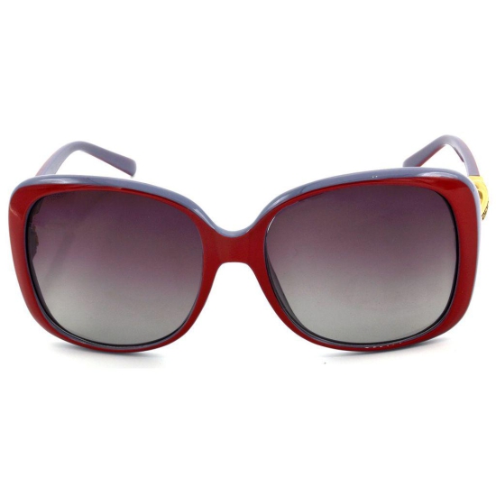 Hrinkar Pink Rectangular Glasses Red Frame Best Polarized Goggles for Women - HRS438-RD-GRY